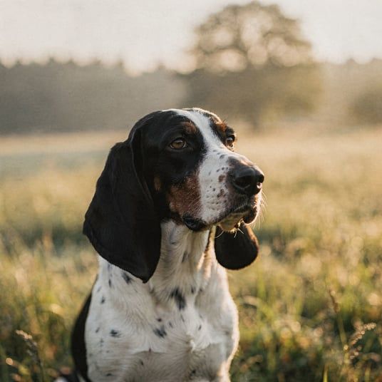 French White And Black Hound