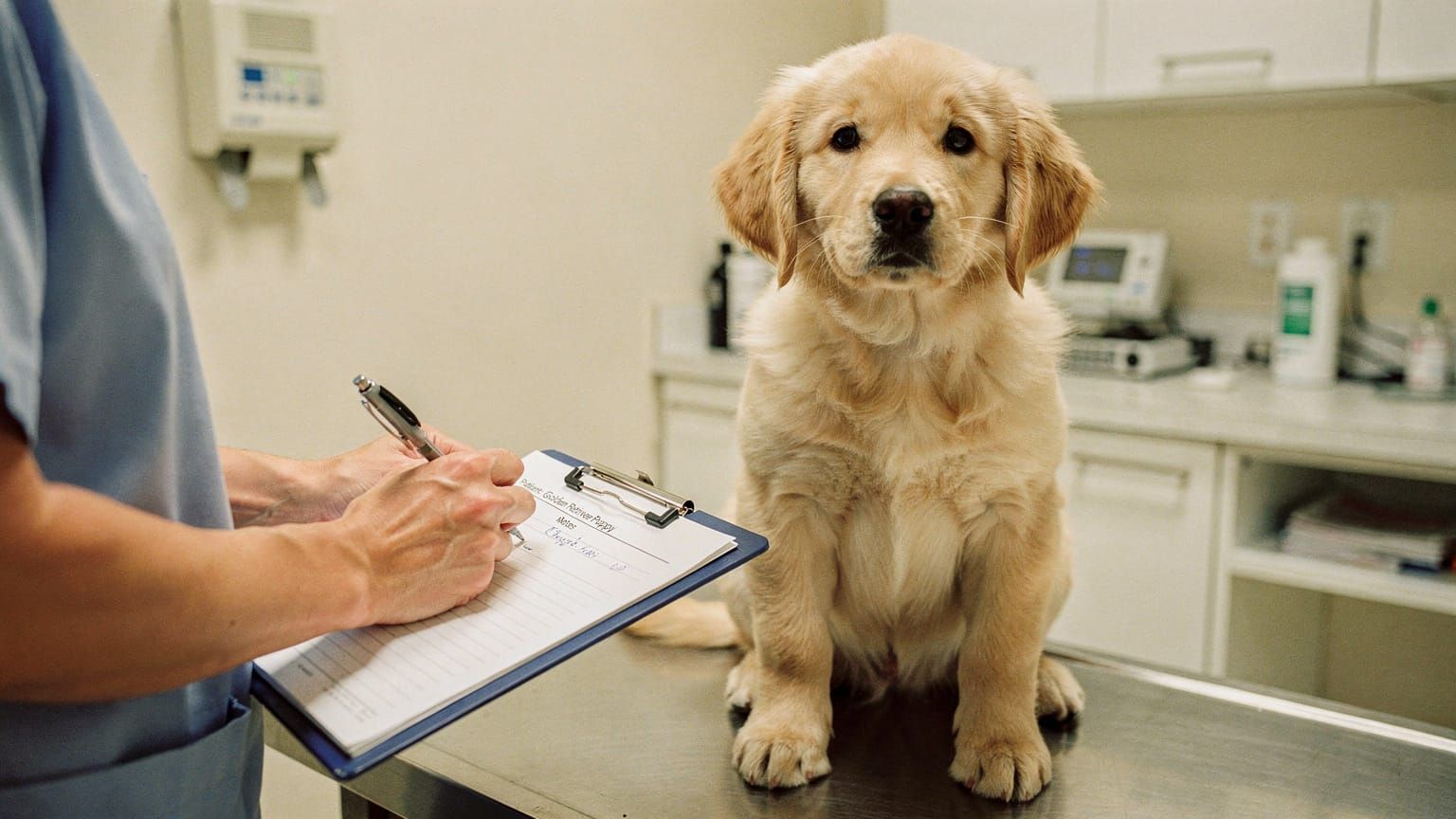 Puppy vet notes and insurance timing